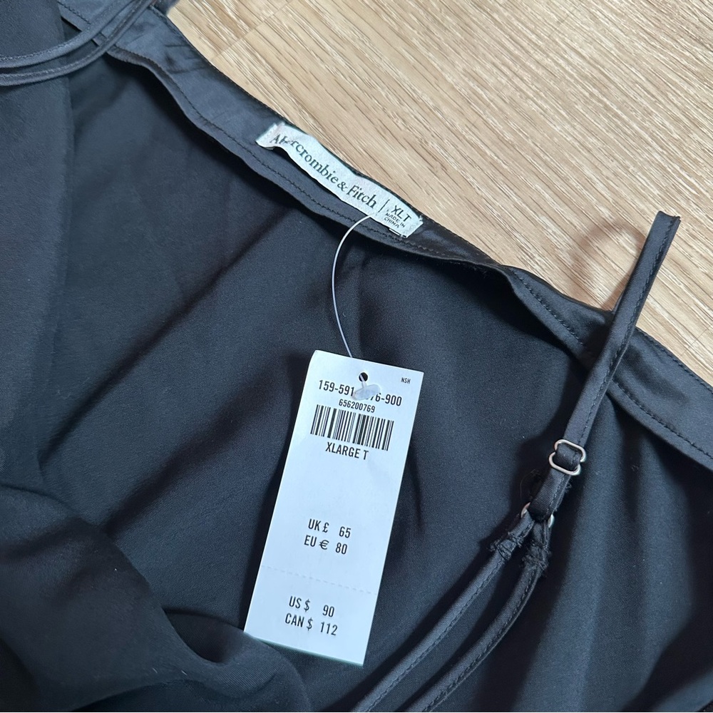 Abercrombie & Fitch Black Slip Midi Dress - Picture 6 of 8